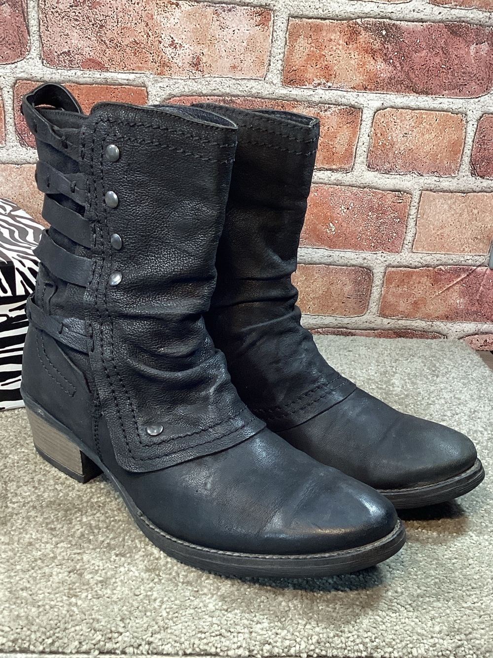 Dockers by Gerli womens black Moto boots size 40 eu 9.5 US